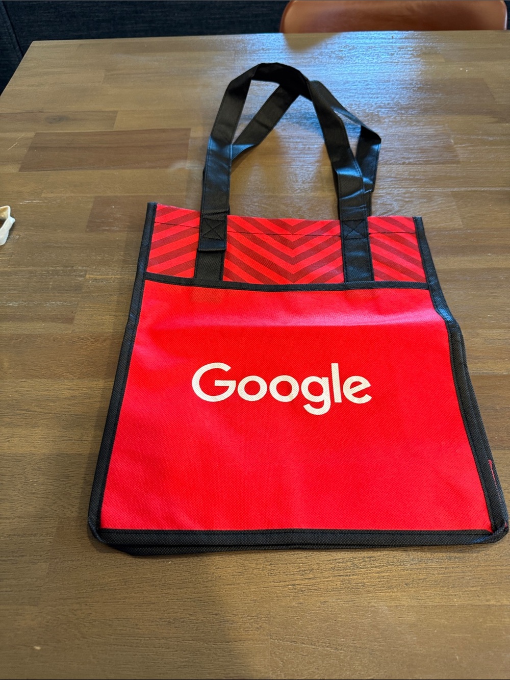 Google Red Promotional Tote with Black Straps